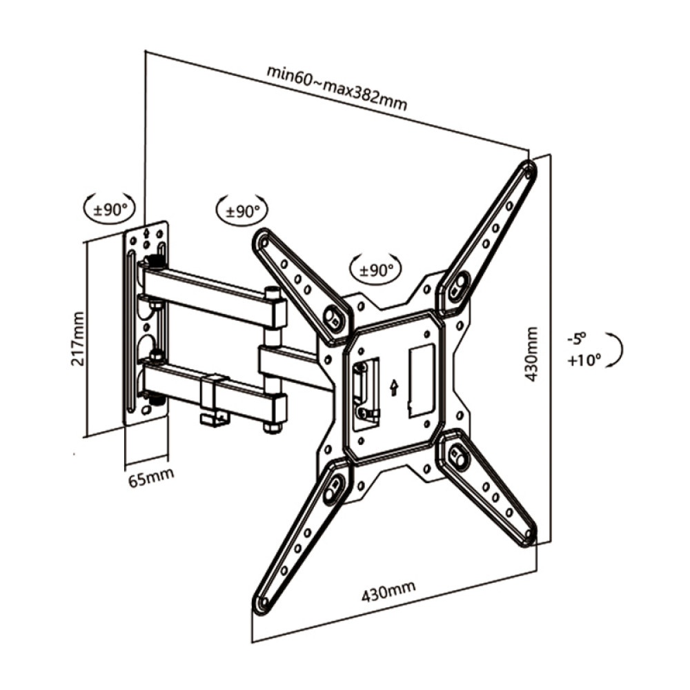 JL42865/Extra JollyLine ΒΑΣΗ TOIXOY TV 23-42 Motion 30kg