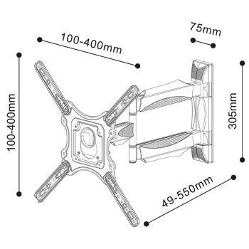 JL41802 JollyLine ΒΑΣΗ TOIXOY TV 26-42 Motion 30kg