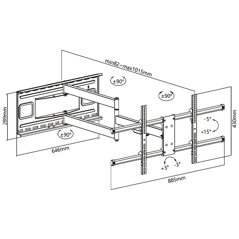 JL42868 JollyLine ΒΑΣΗ TOIXOY TV 43-80 Motion 50kg
