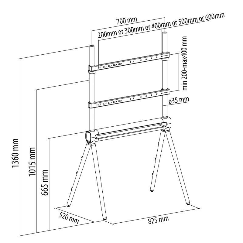 JL42886/Grey JollyLine ΕΠΙΔΑΠΕΔΙΑ ΒΑΣΗ TV 42-80 Fixed Γκρι 40kg