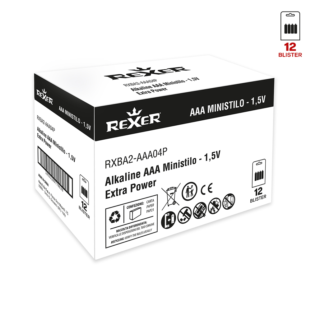 RXBA2-AAA04P Rexer Αλκαλικές Μπαταρίες ΑΑΑ 1.5V 4τεμ