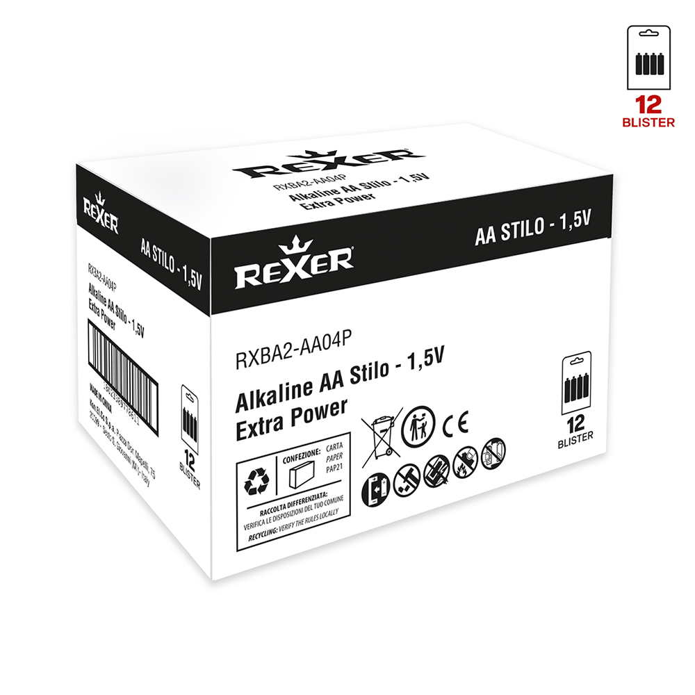 RXBA2-AA04P Rexer Αλκαλικές Μπαταρίες ΑΑ 1.5V 4τεμ