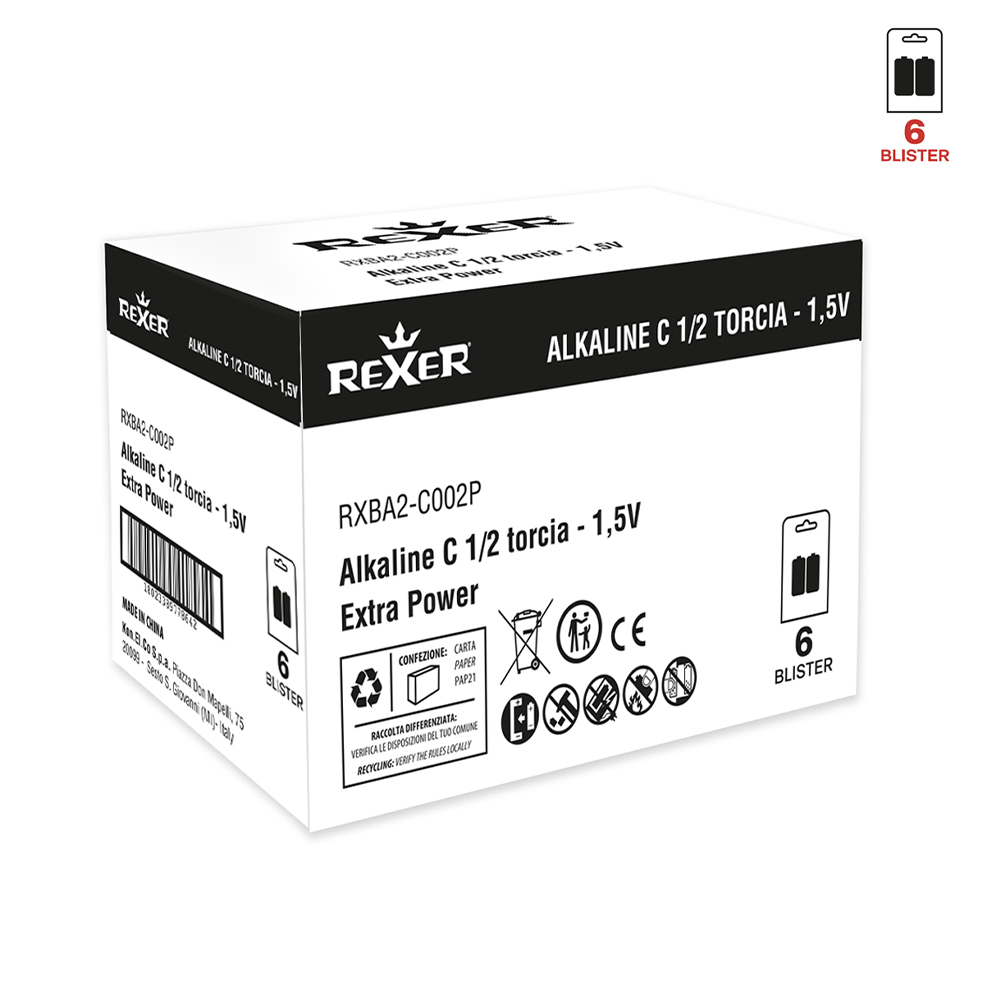 RXBA2-C002P Rexer Αλκαλικές Μπαταρίες C 1.5V 2τεμ