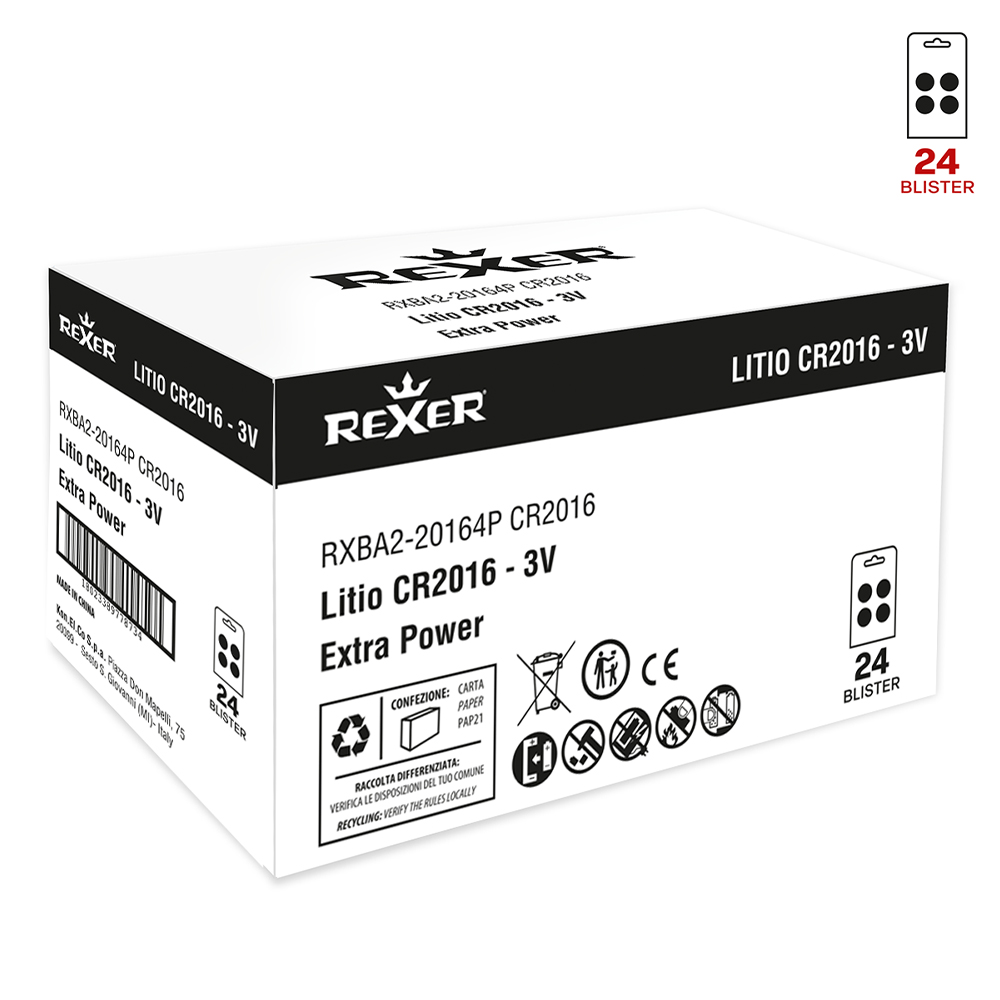 RXBA2-20164P Rexer Μπαταρίες Κουμπιά Λιθίου CR2016 3V 4τεμ