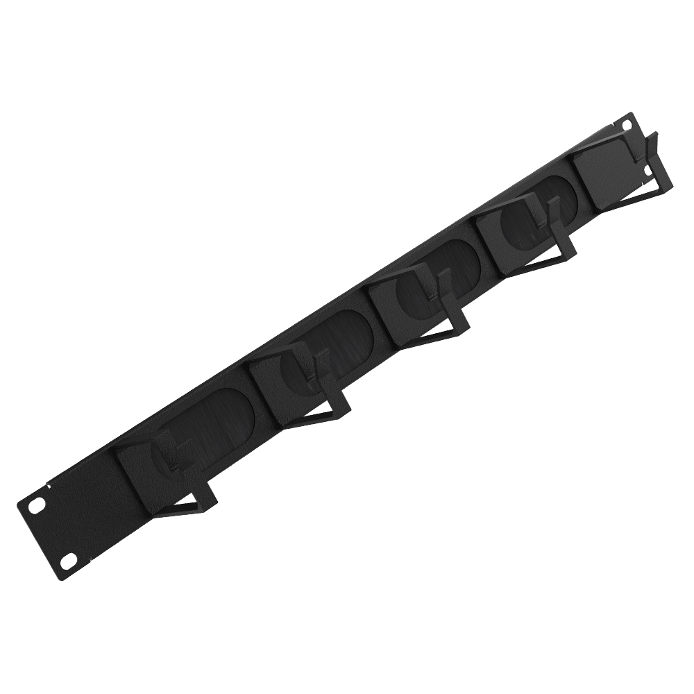 Οργανωτής Καλωδίων για Rack 19'' 1U Ring με βούρτσα