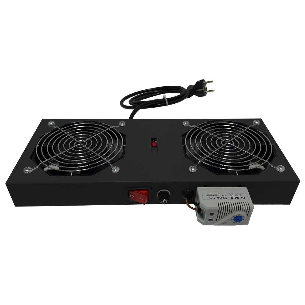 KIT Ανεμιστήρα x2 με Θερμοστάτη για Επίτοιχo Rack