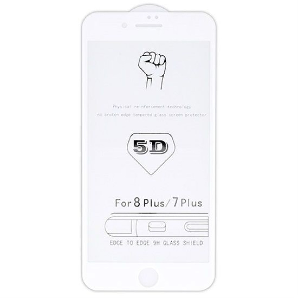 5D Full Glue 9H Tempered Glass Apple iPhone 7 Plus / iPhone 8 Plus Λευκό