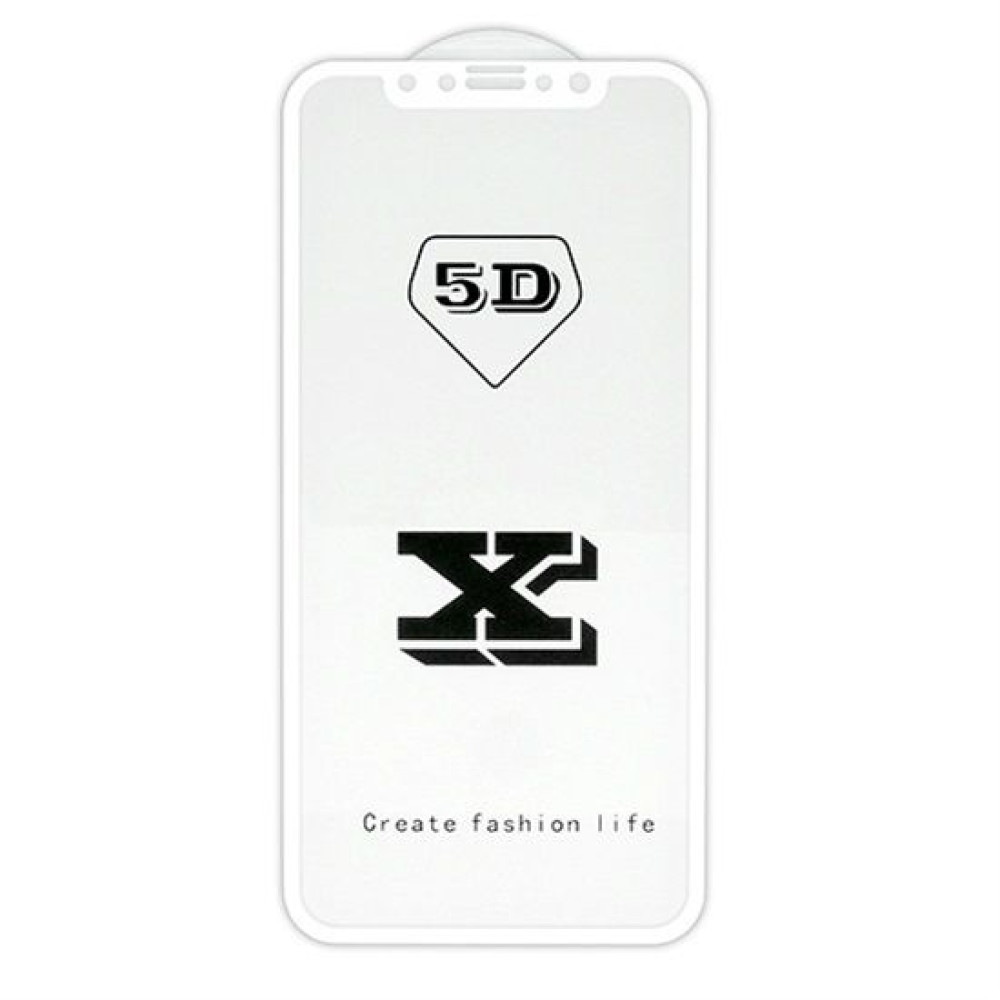 5D Full Glue 9H Tempered Glass Apple iPhone X Λευκό