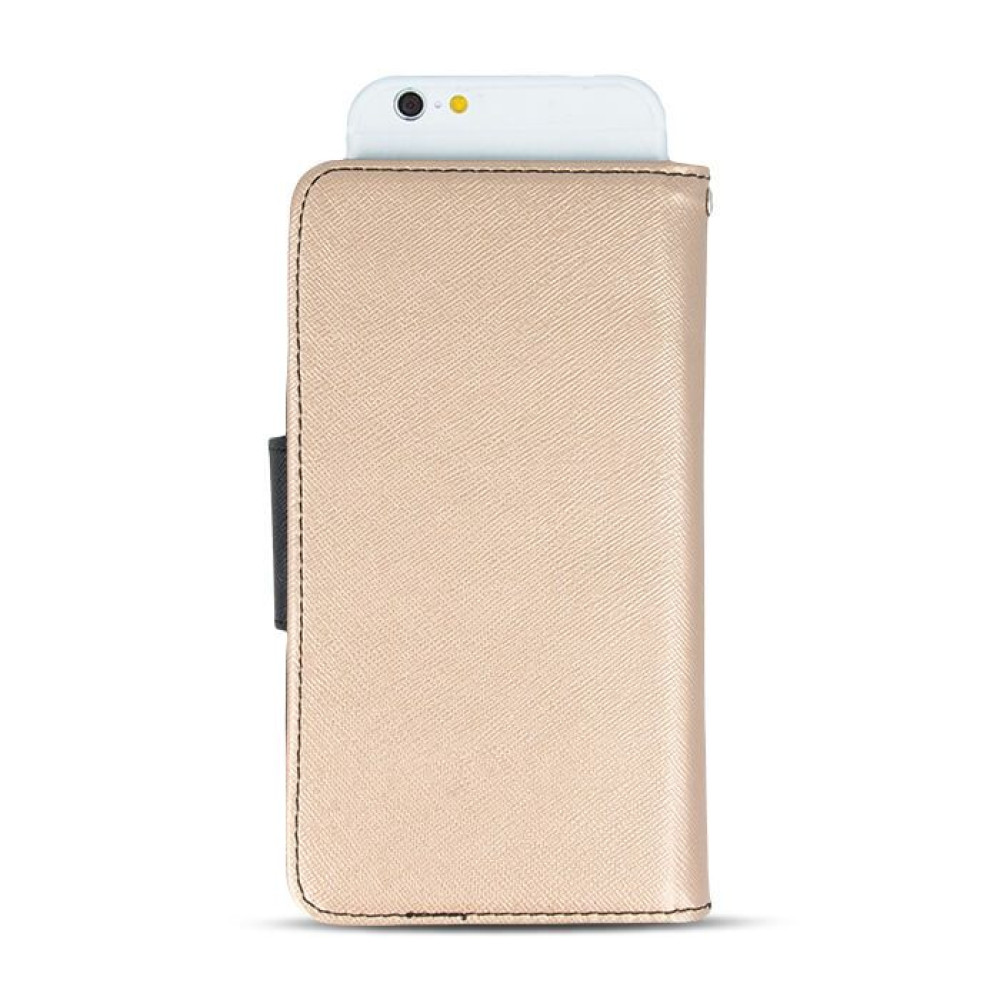 Θήκη Fancy Book Universal με Clip 5,5"-5,7" Χρυσό/Μαύρο