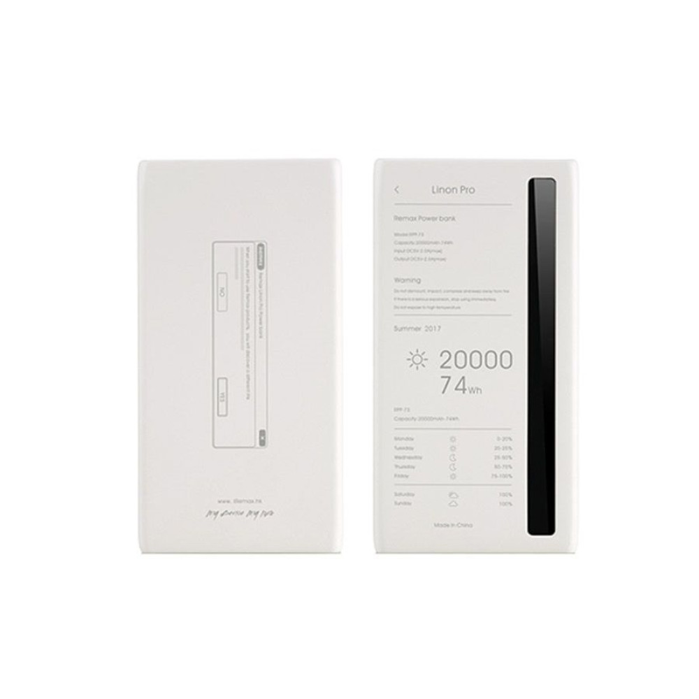 REMAX Power Bank  Linon  20000mAh RPP-73 Λευκό