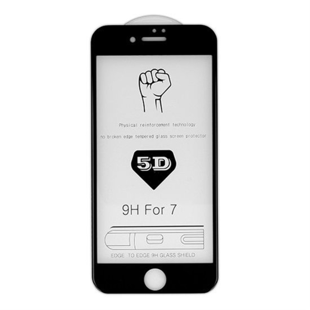 5D Full Glue 9H Tempered Glass Apple iPhone 7 Μαύρο