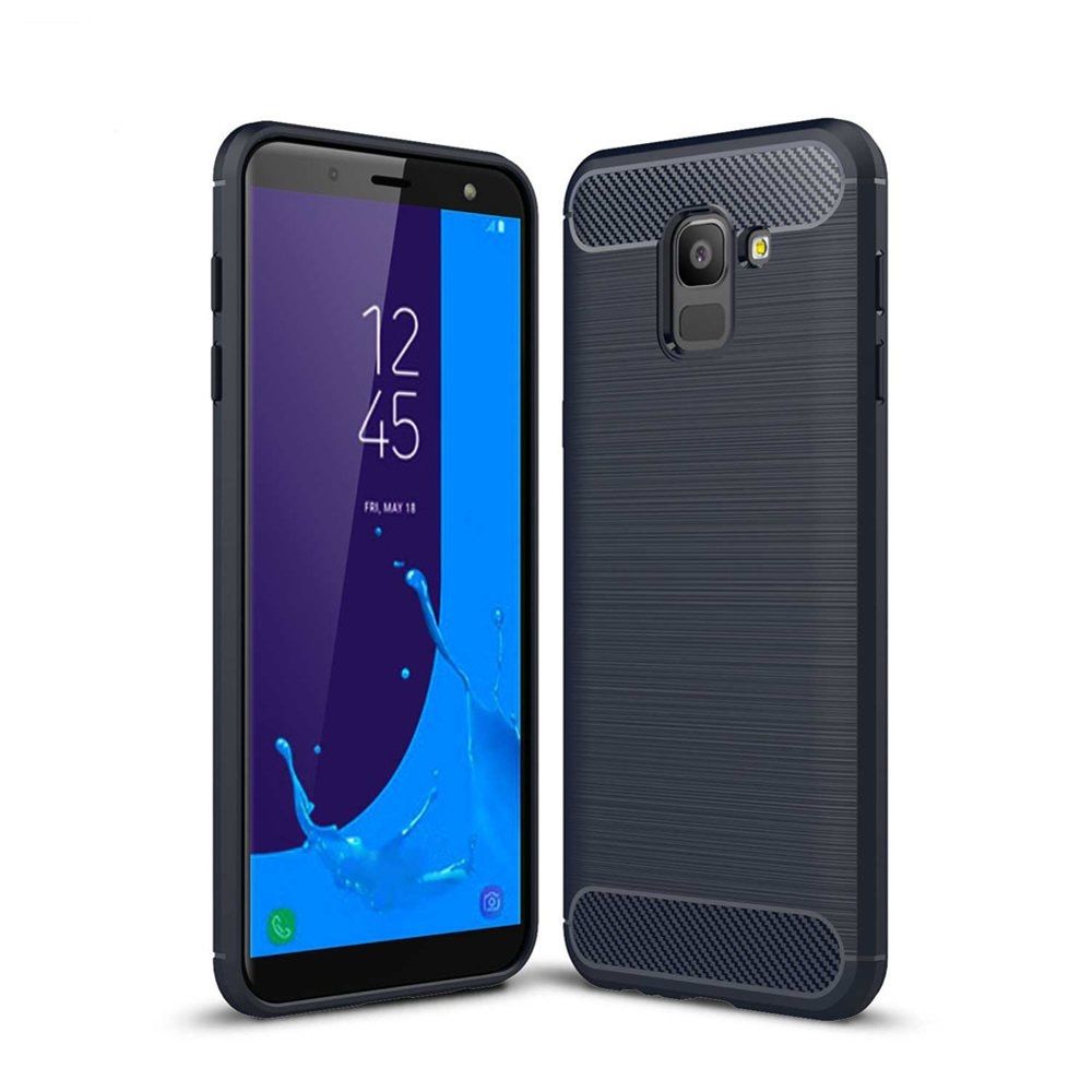 Θήκη Σιλικόνης Carbon TPU Fiber Brushed Samsung Galaxy J6 2018 Μπλε