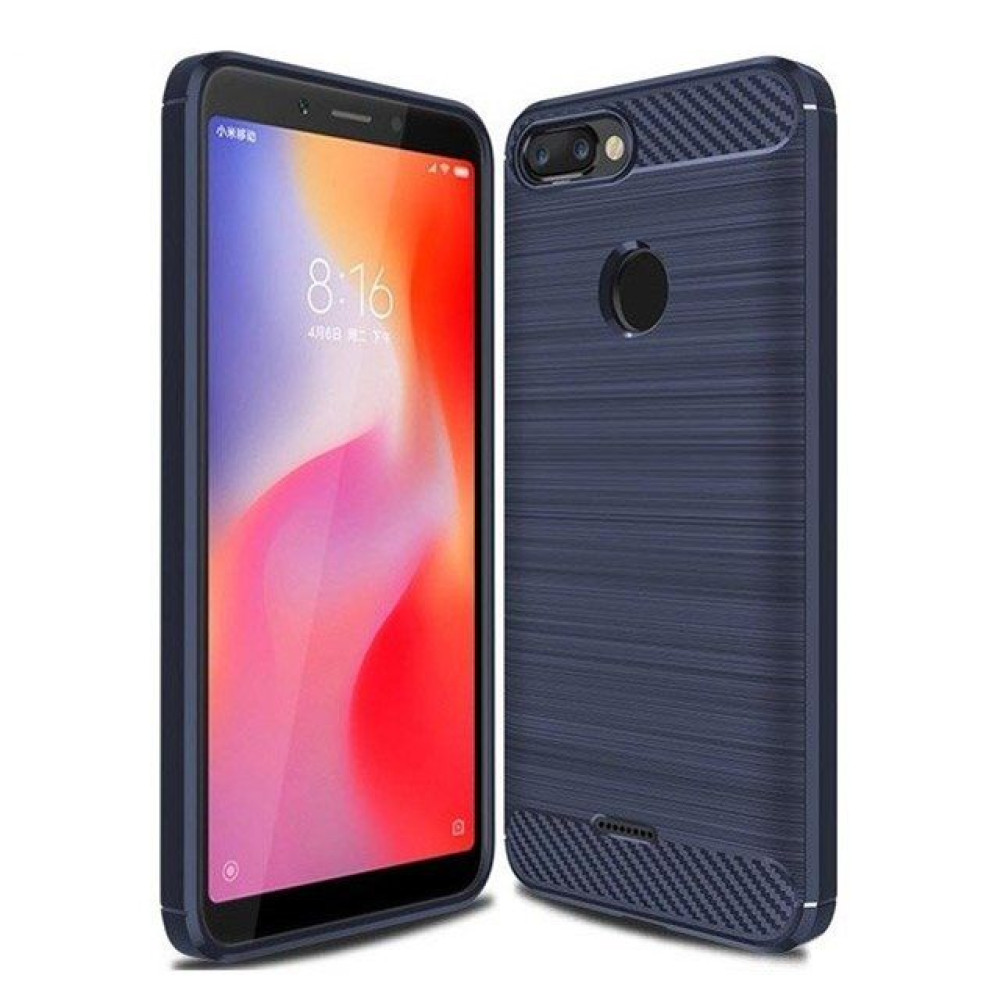 Θήκη Σιλικόνης Carbon TPU Fiber Brushed Xiaomi Redmi 6 Μπλε
