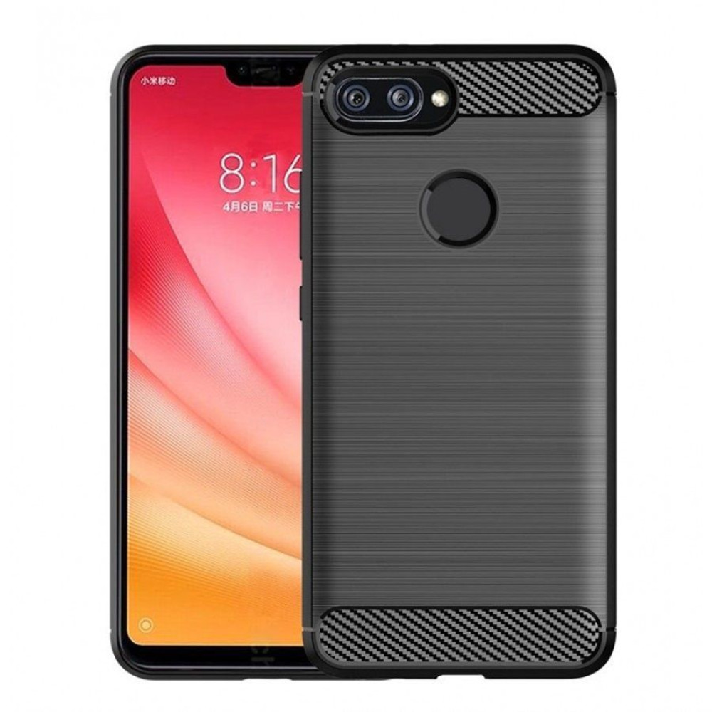 Θήκη Σιλικόνης Carbon TPU Fiber Brushed Xiaomi Mi 8 Lite (Mi 8X) Μαύρο