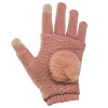 Γάντια Touchscreen 2in1 Striped and Fingerless one size Ροζ