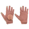 Γάντια Touchscreen 2in1 Striped and Fingerless one size Ροζ