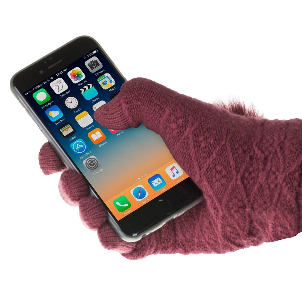 Γάντια Touchscreen 2in1 Striped and Fingerless one size Μπεζ