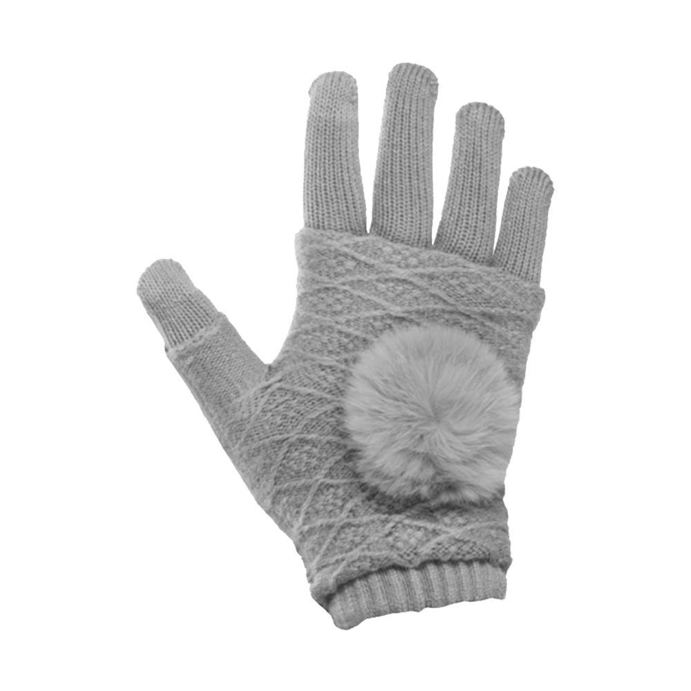 Γάντια Touchscreen 2in1 Striped and Fingerless one size Ανοιχτό Γκρι