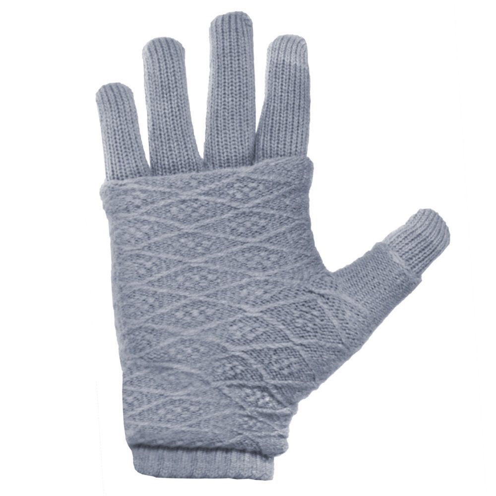 Γάντια Touchscreen 2in1 Striped and Fingerless one size Γκρι