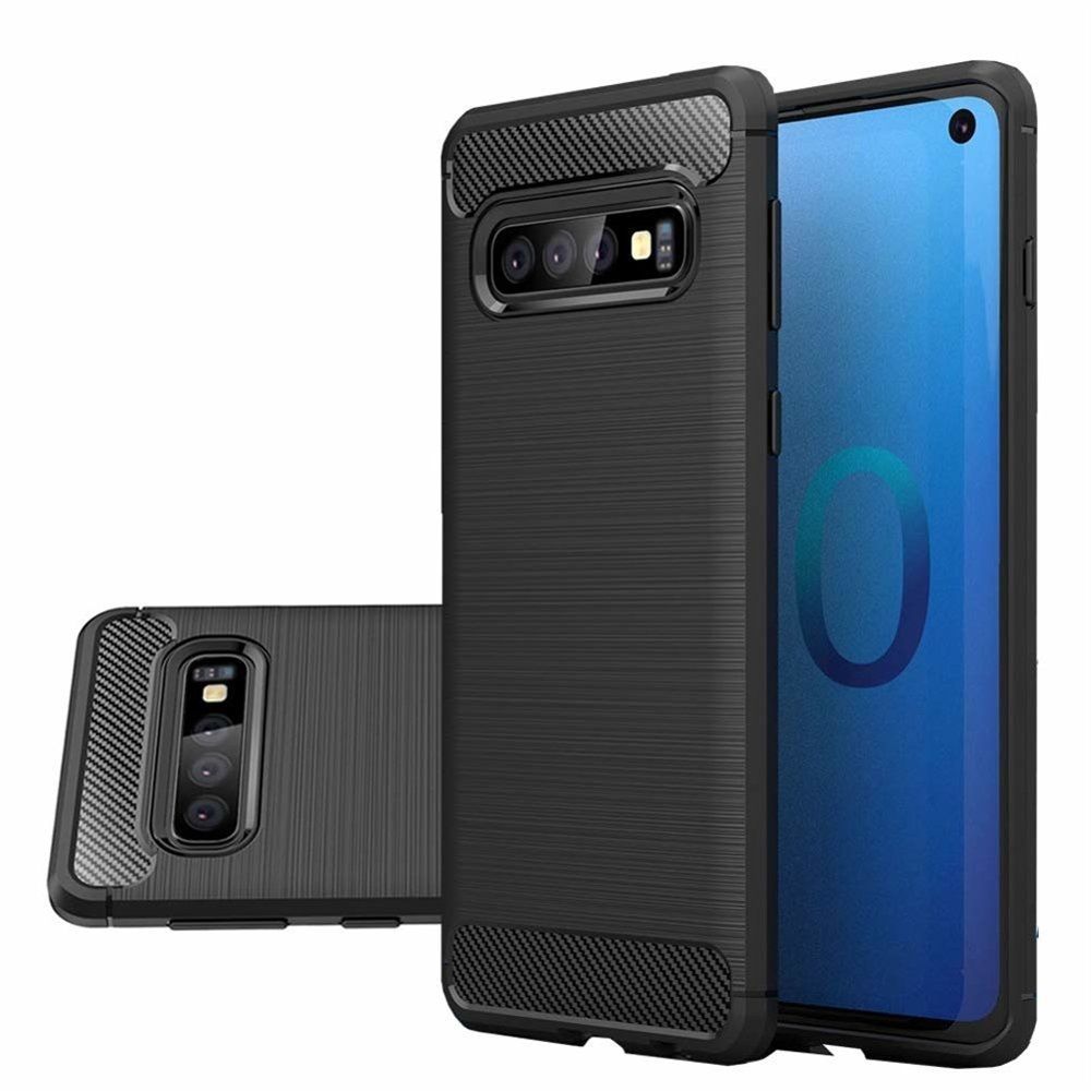 Θήκη Σιλικόνης Carbon TPU Fiber Brushed Samsung Galaxy S10 Plus Μαύρο