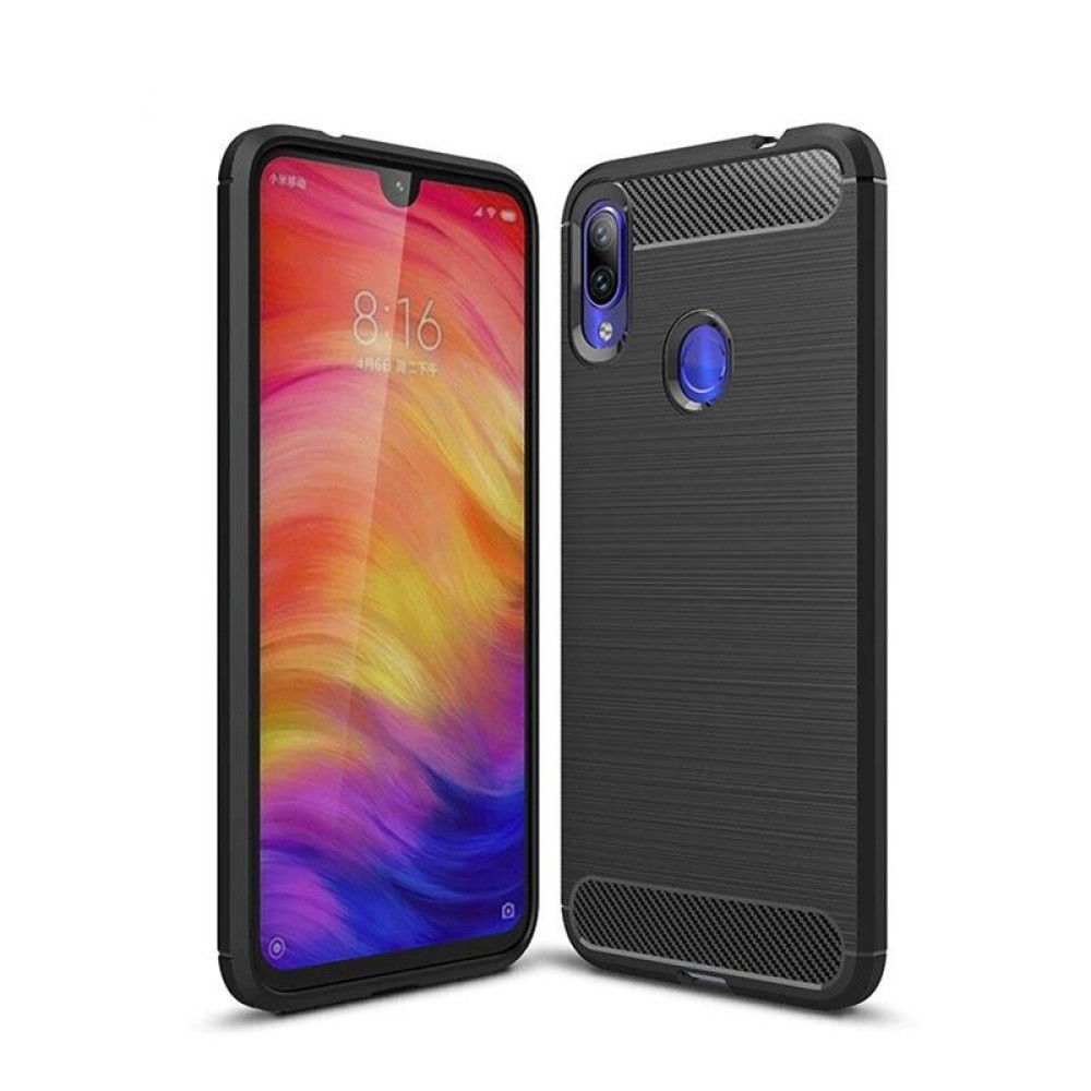 Θήκη Σιλικόνης Carbon TPU Fiber Brushed Xiaomi Redmi Note 7/7 Pro Μαύρο