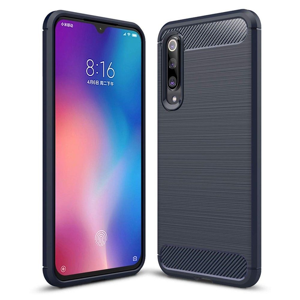 Θήκη Σιλικόνης Carbon TPU Fiber Brushed Xiaomi Mi 9 Μπλε