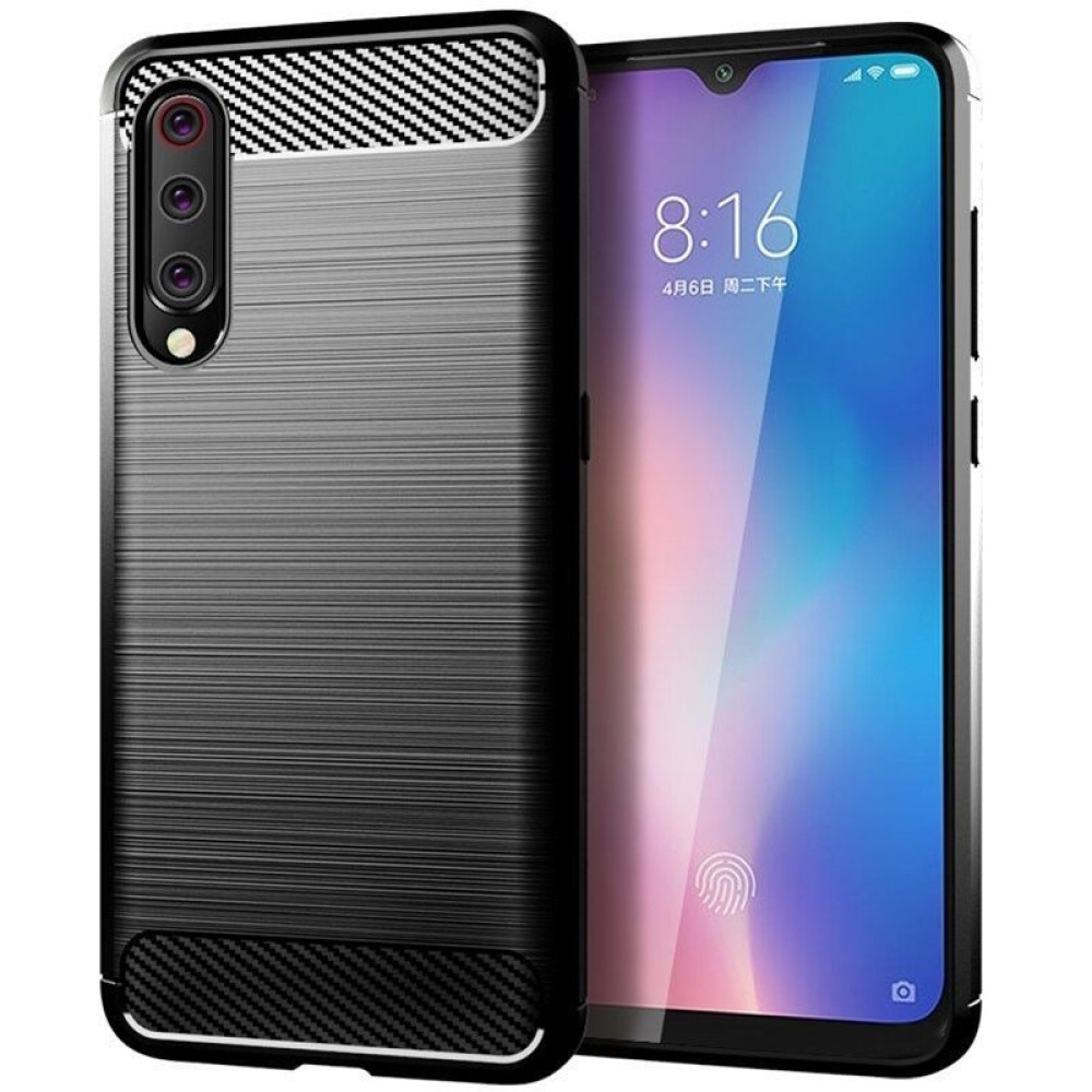 Θήκη Σιλικόνης Carbon TPU Fiber Brushed Xiaomi Mi A3/Mi CC9e Μαύρο
