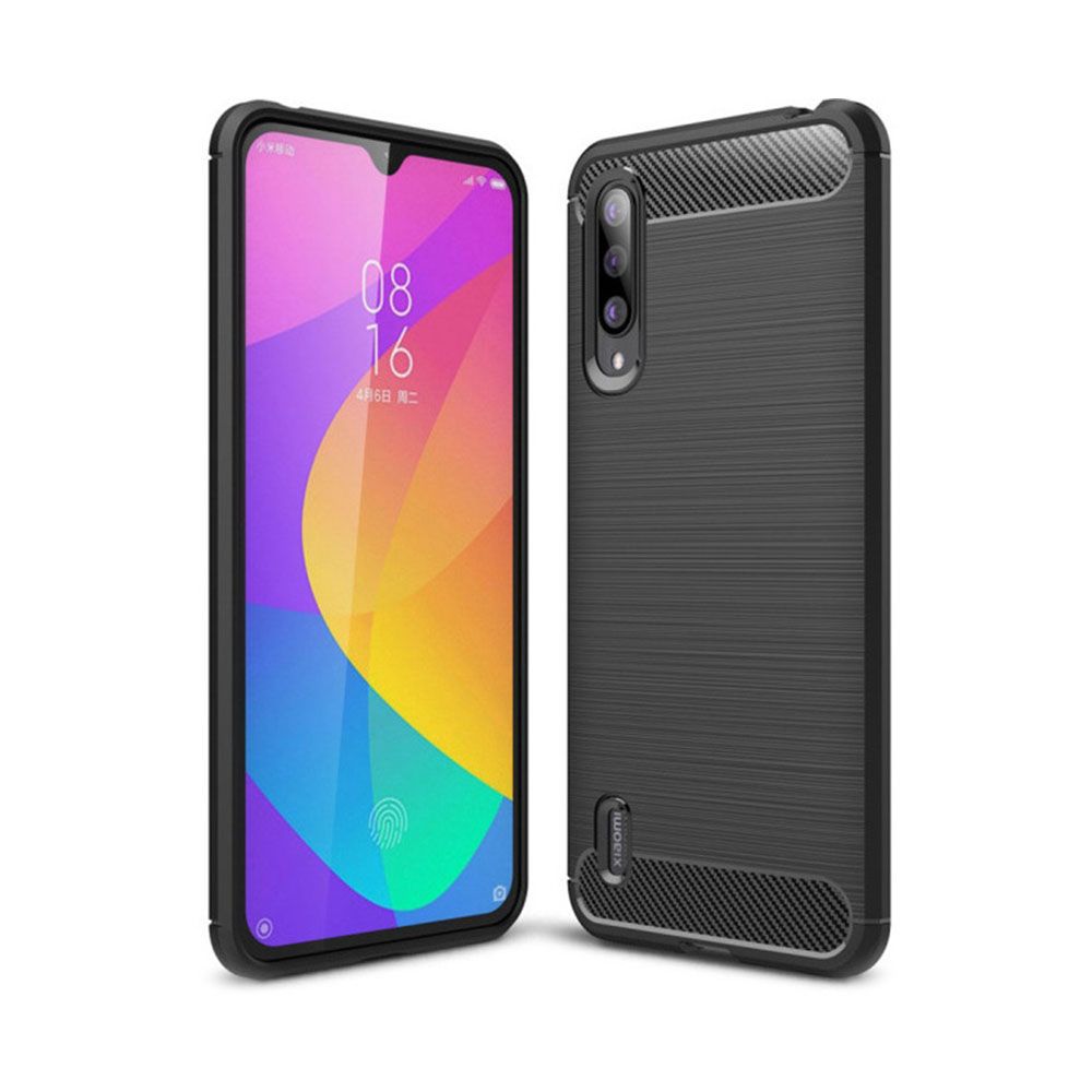 Θήκη Σιλικόνης Carbon TPU Fiber Brushed Xiaomi Mi 9 Lite/Mi CC9 Μαύρο
