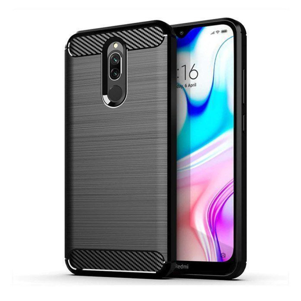 Θήκη Σιλικόνης Carbon TPU Fiber Brushed Xiaomi Redmi 8 Μαύρο