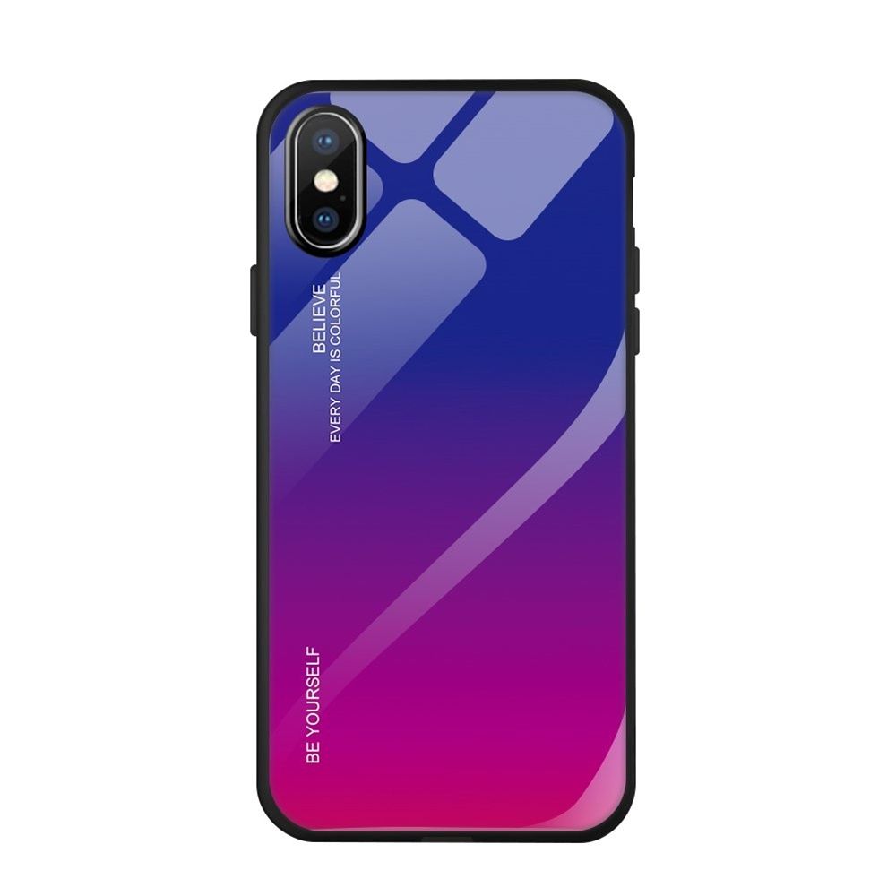 Glass Case Apple iPhone XR Μπλε / Ματζέντα