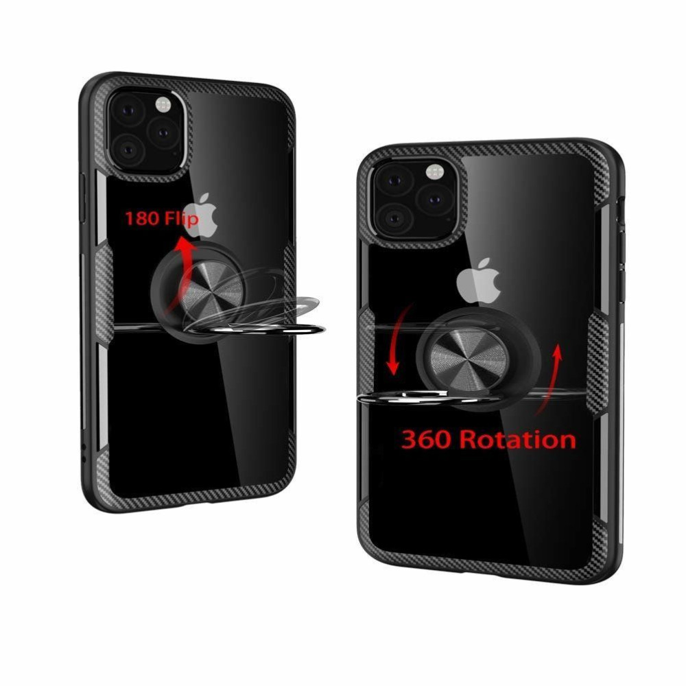 Carbon Clear Ring TPU Apple iPhone 11 Pro Μαύρο