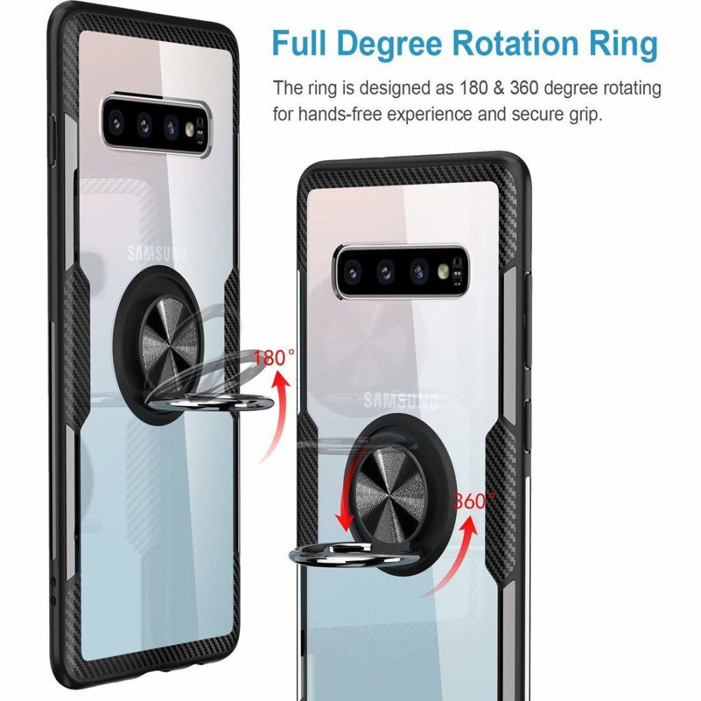 Carbon Clear Ring TPU Samsung Galaxy S10 Μαύρο