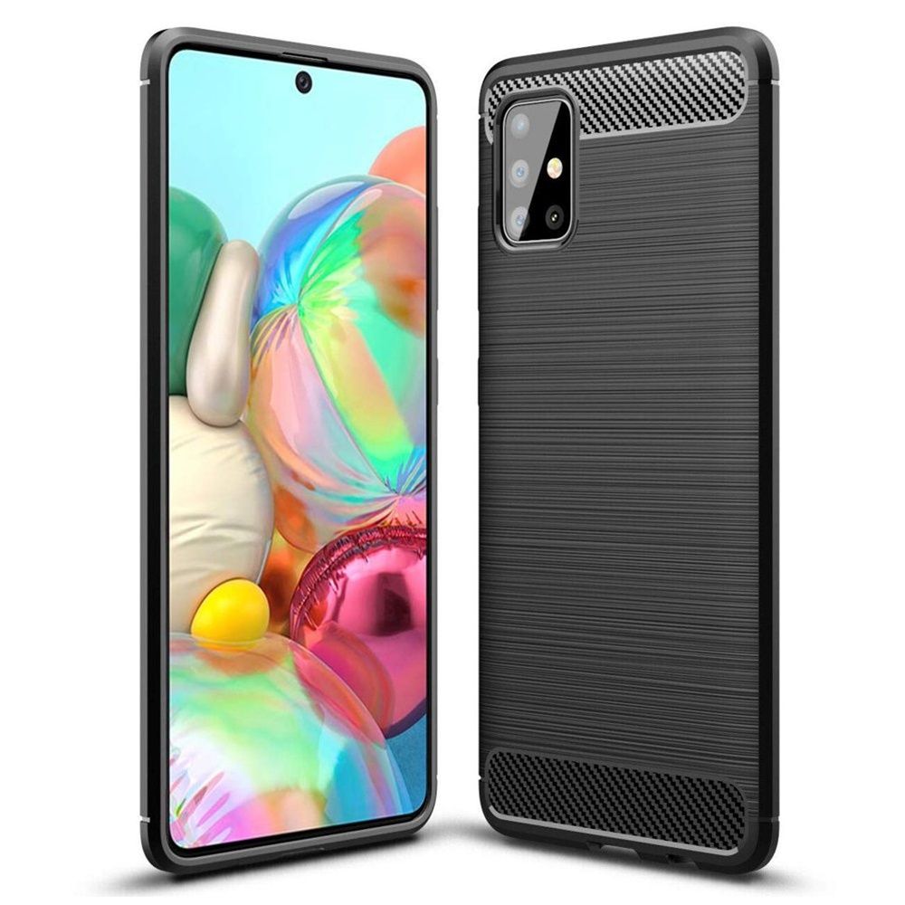 Θήκη Σιλικόνης Carbon TPU Fiber Brushed Samsung Galaxy A71 Μαύρο