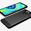Θήκη Σιλικόνης Carbon TPU Fiber Brushed Xiaomi Redmi Note 9S/9 Pro Μαύρο