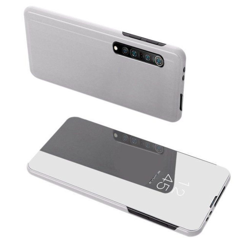 Clear View Cover Xiaomi Mi Note 10 Lite Ασημί