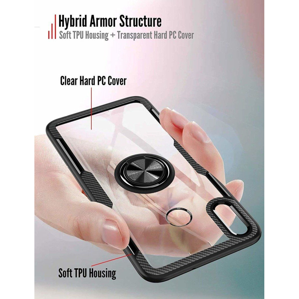 Carbon Clear Ring TPU Huawei Y5 2019 / Honor 8S Μαύρο
