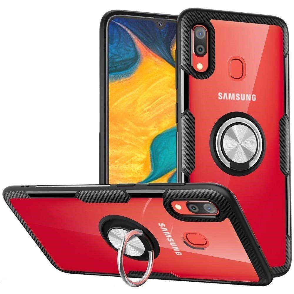 Carbon Clear Ring TPU Samsung Galaxy A10 Μαύρο
