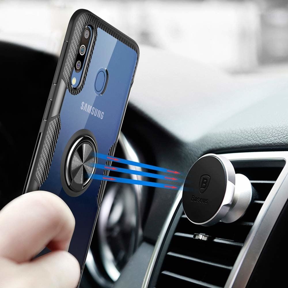 Carbon Clear Ring TPU Samsung Galaxy A10 Μαύρο