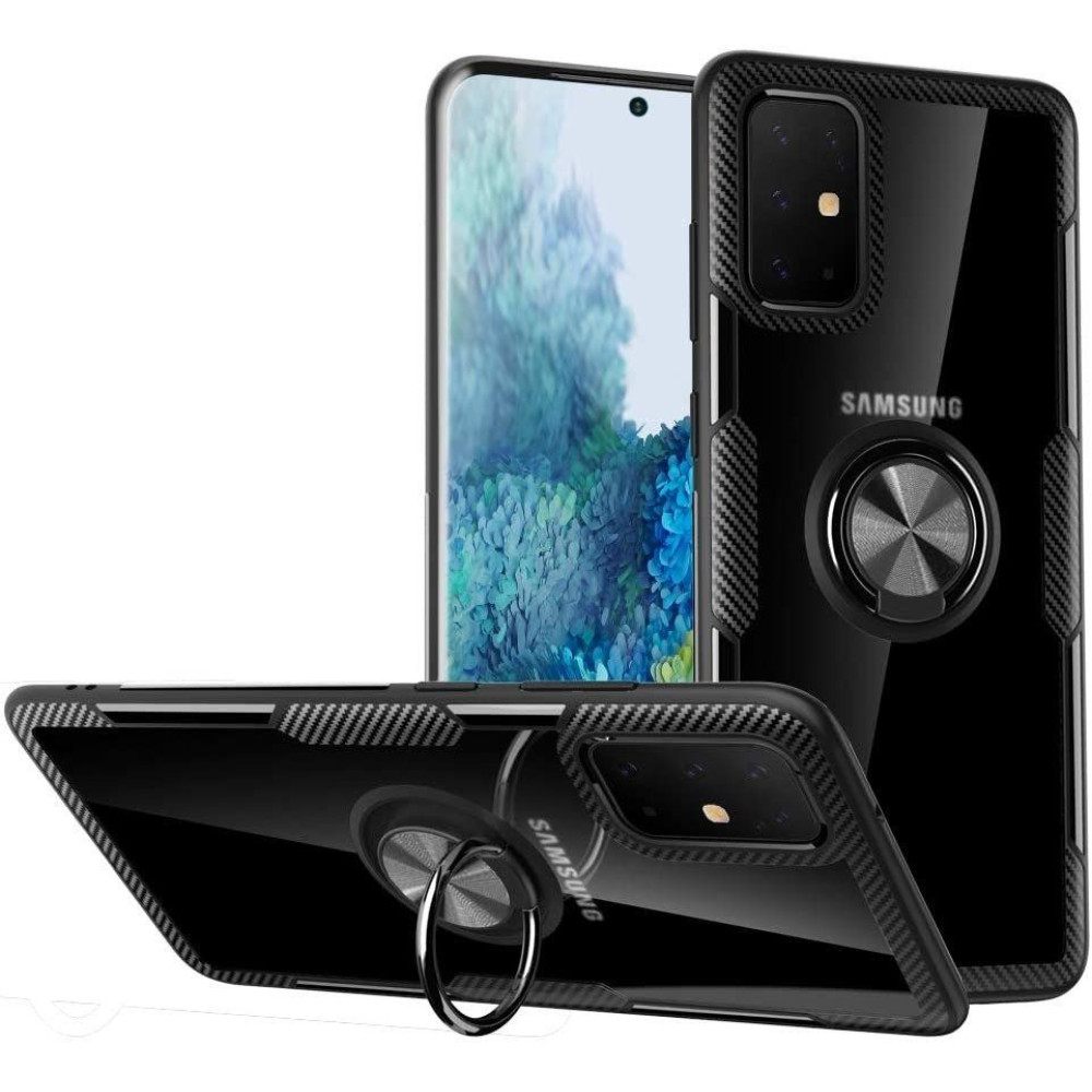 Carbon Clear Ring TPU Samsung Galaxy S20 Μαύρο