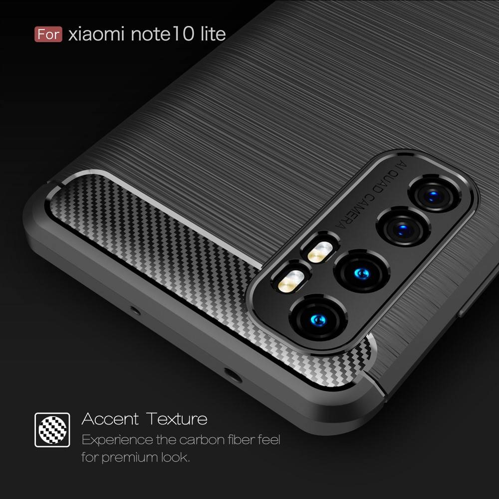 Θήκη Σιλικόνης Carbon TPU Fiber Brushed Xiaomi Mi Note 10 Lite Μαύρο