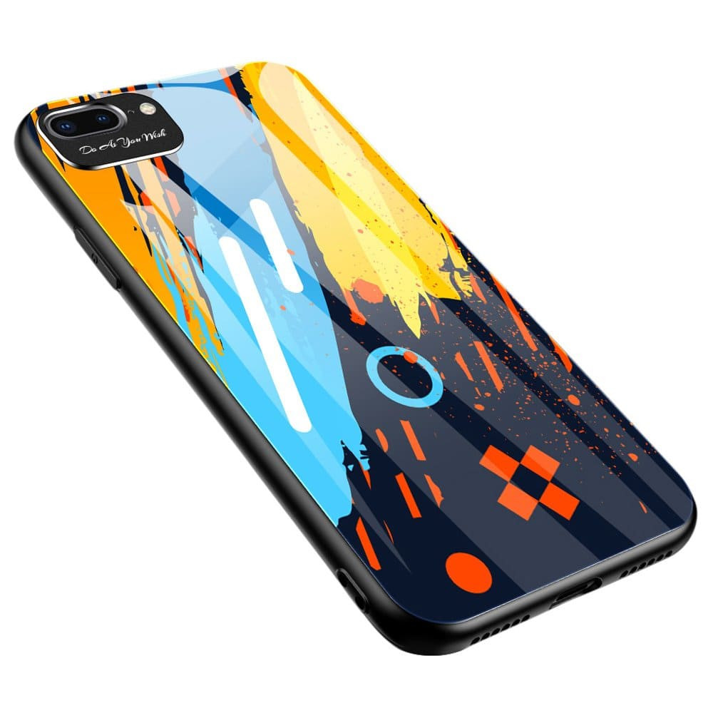 Color Glass Case Durable Apple iPhone 7 Plus / iPhone 8 Plus Colorous pattern 1