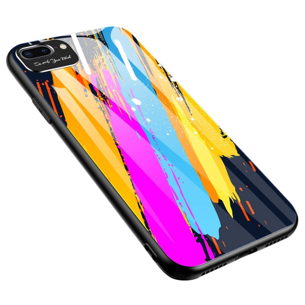 Color Glass Case Durable Apple iPhone 7 Plus / iPhone 8 Plus Colorous pattern 3