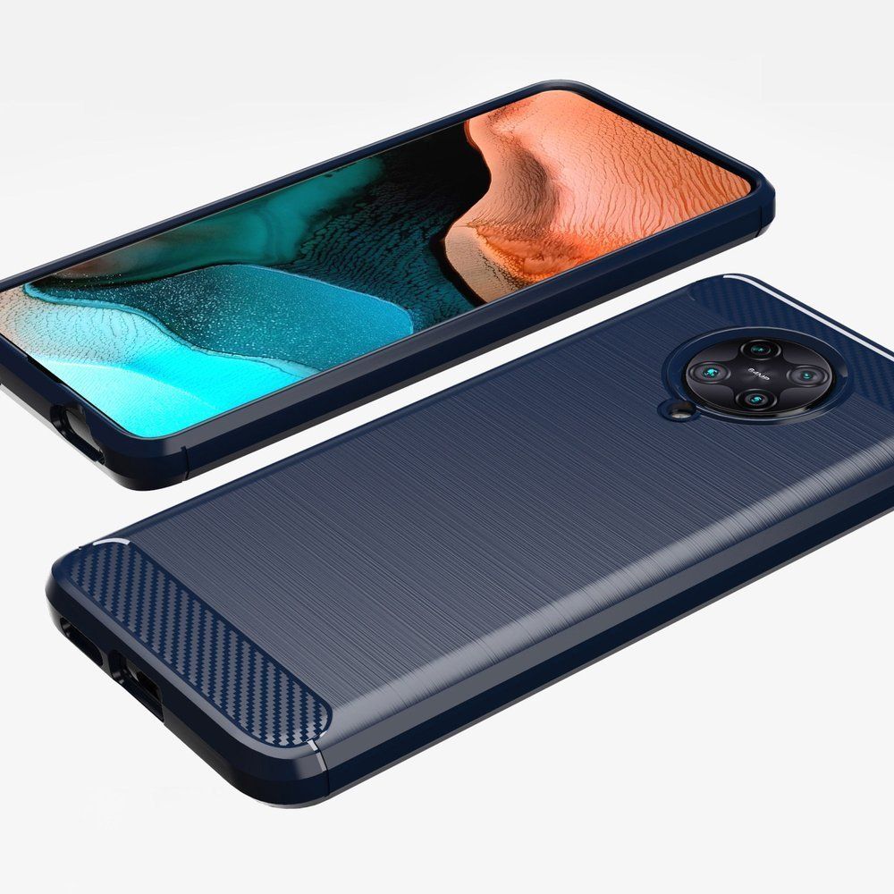 Θήκη Σιλικόνης Carbon TPU Fiber Brushed Xiaomi Pocophone F2 Pro Μπλε