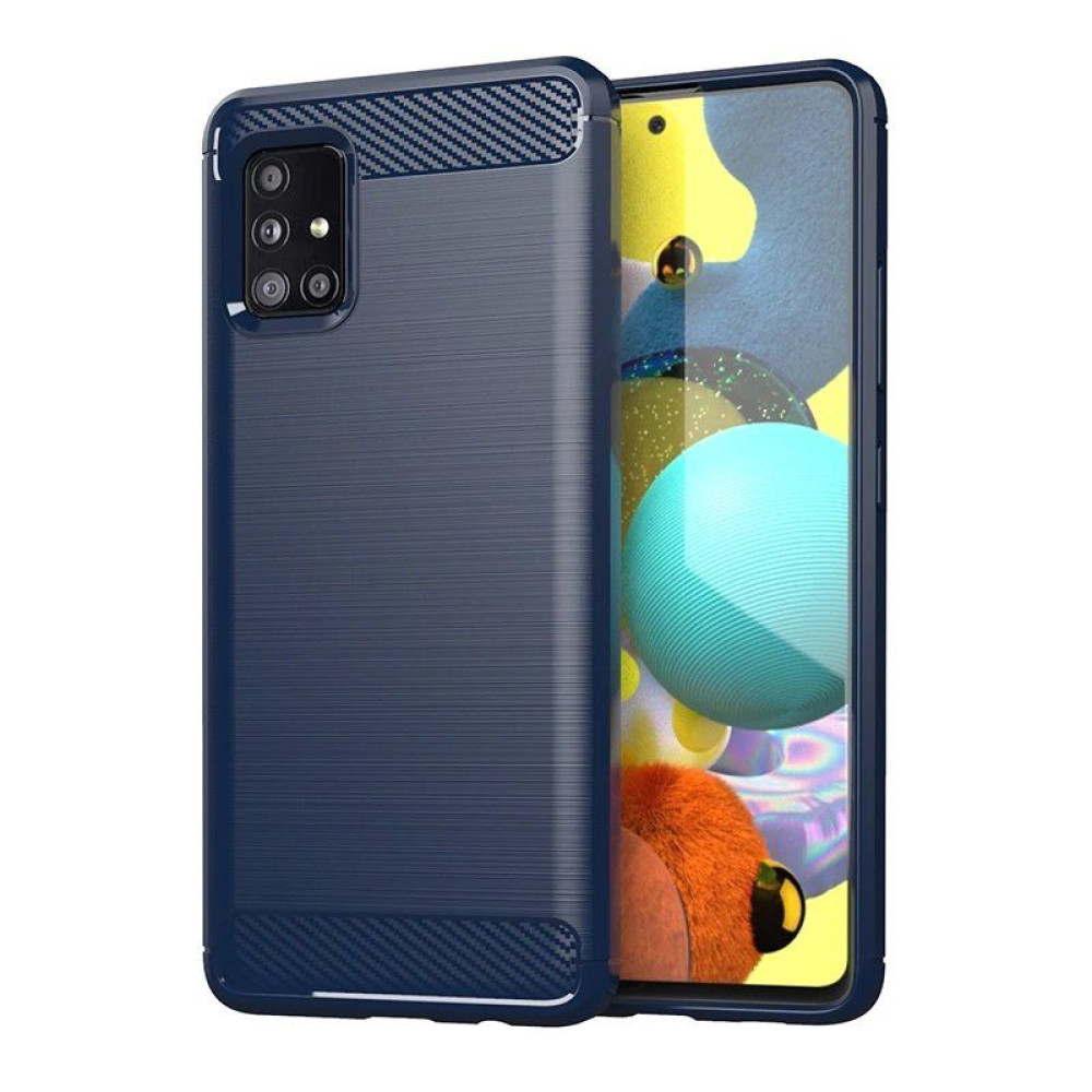 Θήκη Σιλικόνης Carbon TPU Fiber Brushed Samsung Galaxy A31 Μπλε