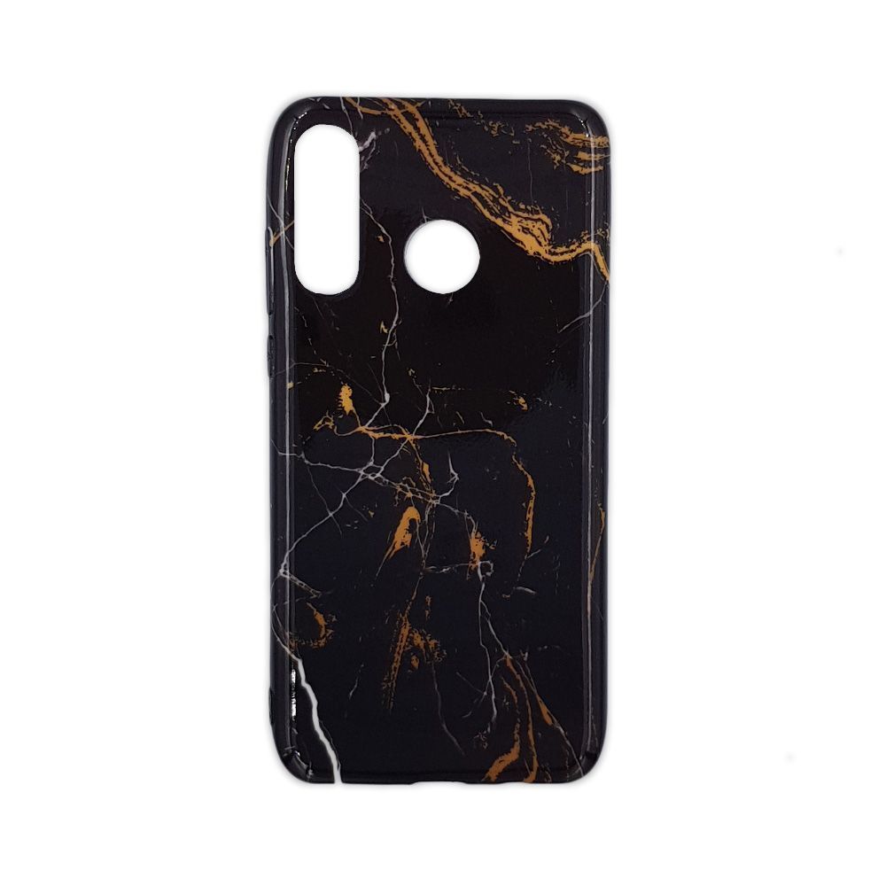 Θήκη Marble Silicon Huawei P30 Lite Black / Gold