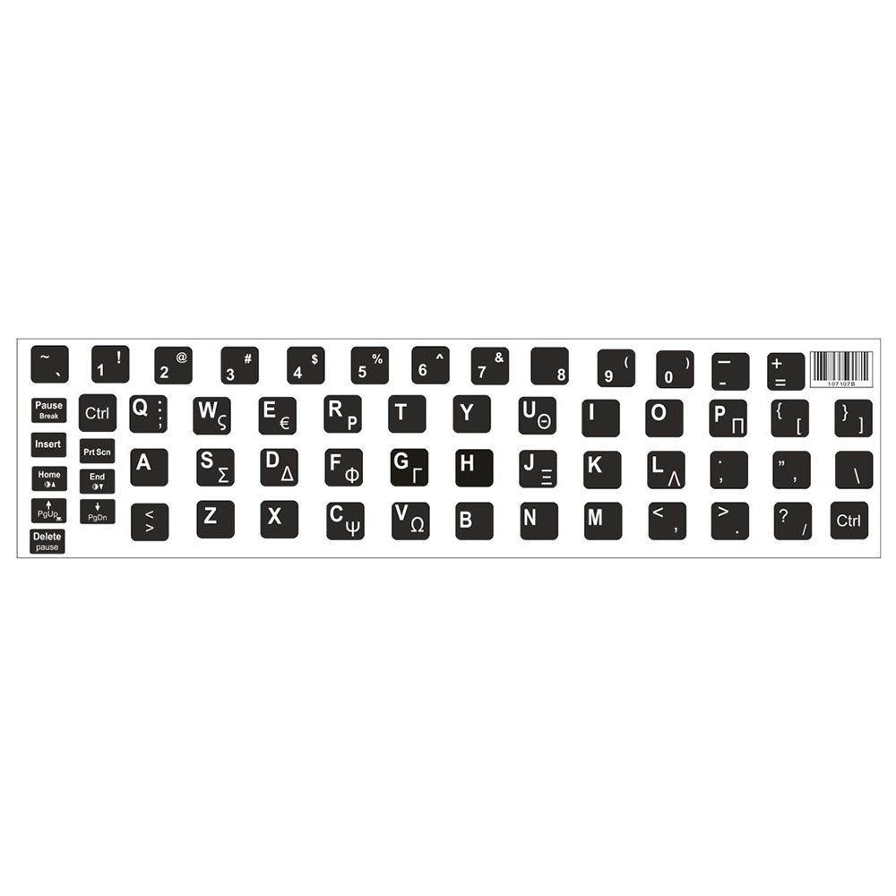 Αυτοκόλλητα universal για πληκτρολόγιο notebook (0.11mm) Μαύρο