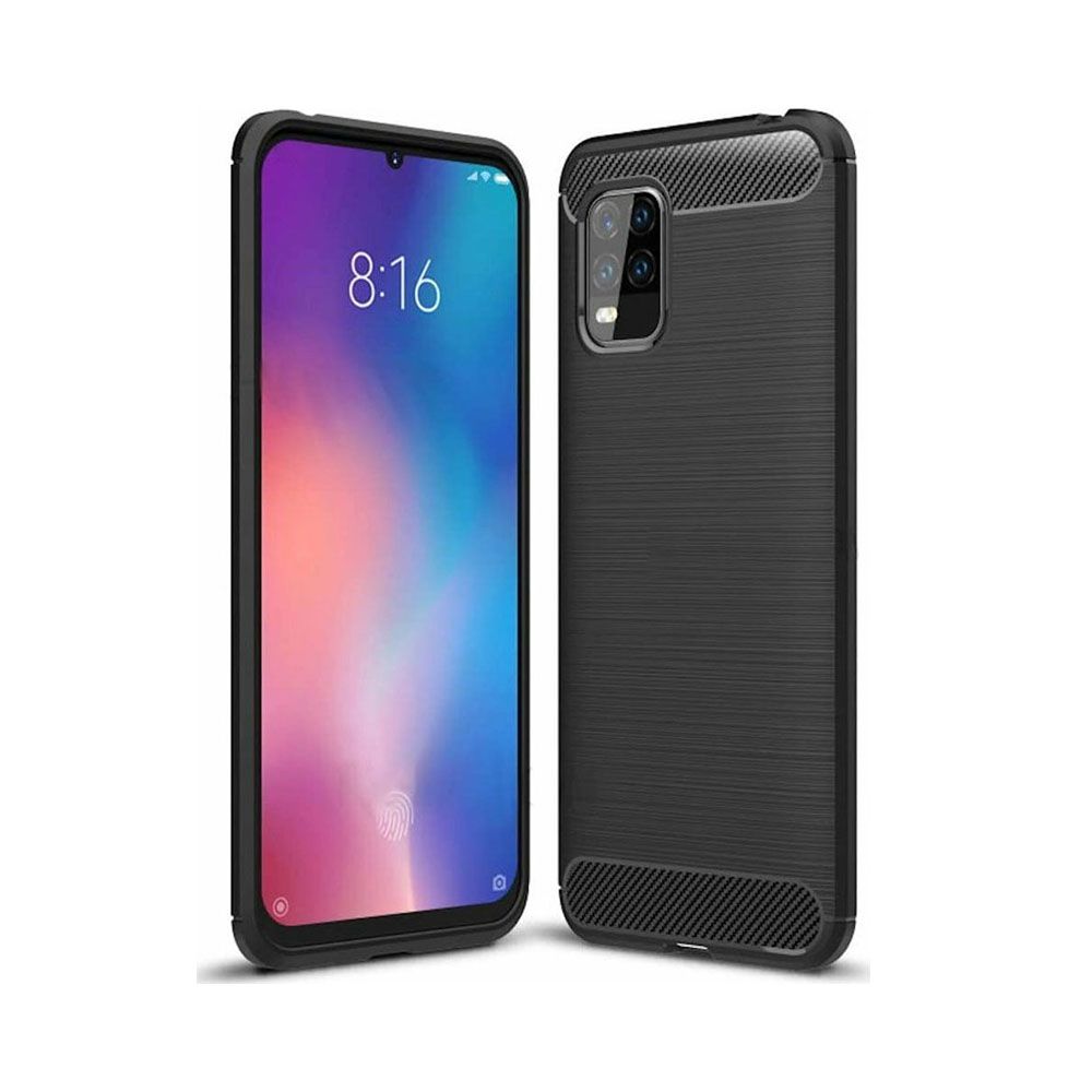 Θήκη Σιλικόνης Carbon TPU Fiber Brushed Xiaomi Mi 10 Lite Μαύρο