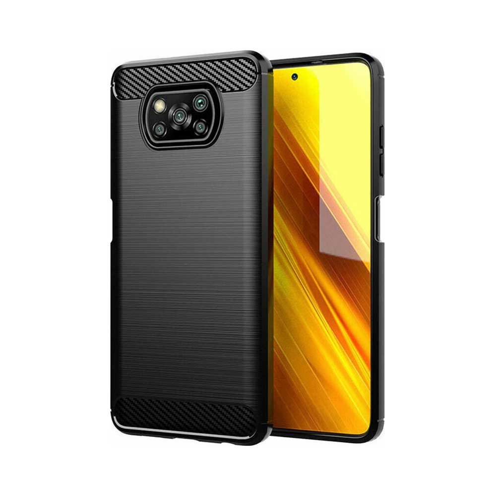 Θήκη Σιλικόνης Carbon TPU Fiber Brushed Xiaomi Poco X3 NFC / Poco X3 Pro Μαύρο
