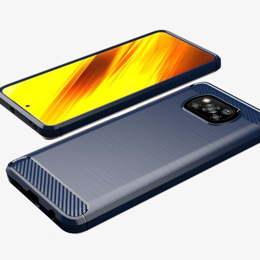 Θήκη Σιλικόνης Carbon TPU Fiber Brushed Xiaomi Poco X3 NFC / Poco X3 Pro Μπλε