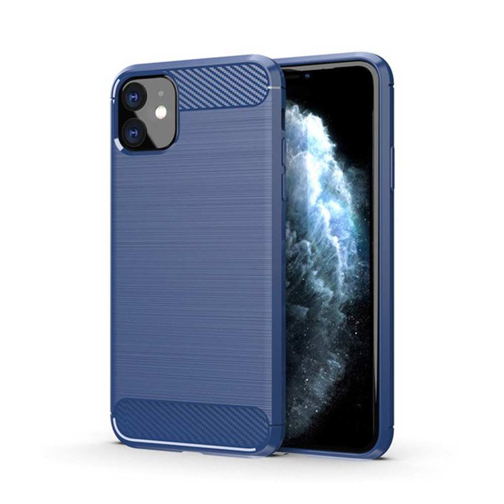 Θήκη Σιλικόνης Carbon TPU Fiber Brushed Apple iPhone 11 Μπλε